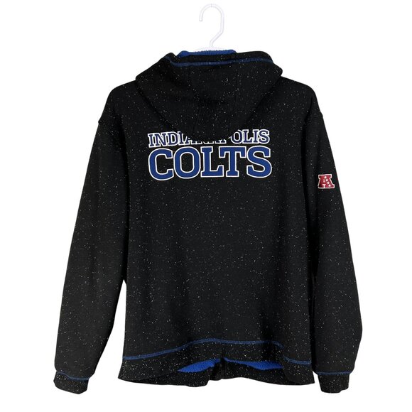 NFL Pro Line Men XL Indianapolis Colts Black Speckled Hoodie Jacket Sherpa Lined - Picture 10 of 16